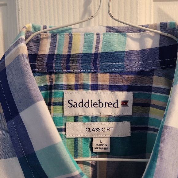 Men short sleeve striped shirt size large - Picture 4 of 4